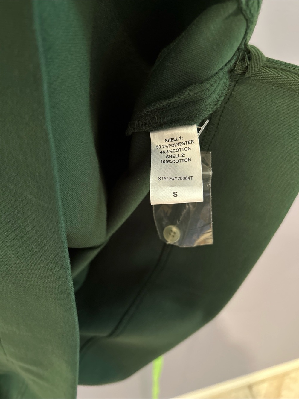 Pomander Place Charlotte Terry Dress Dark Green Sage Collar Small Long Sleeve - Picture 10 of 11